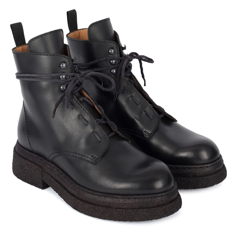 ISABEL 90013<br>Black Chunky Lace-up Boots