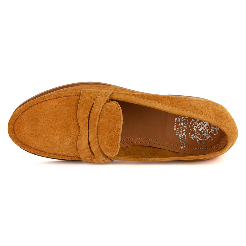 JANET 98001<br>Mostarda suede loafers
