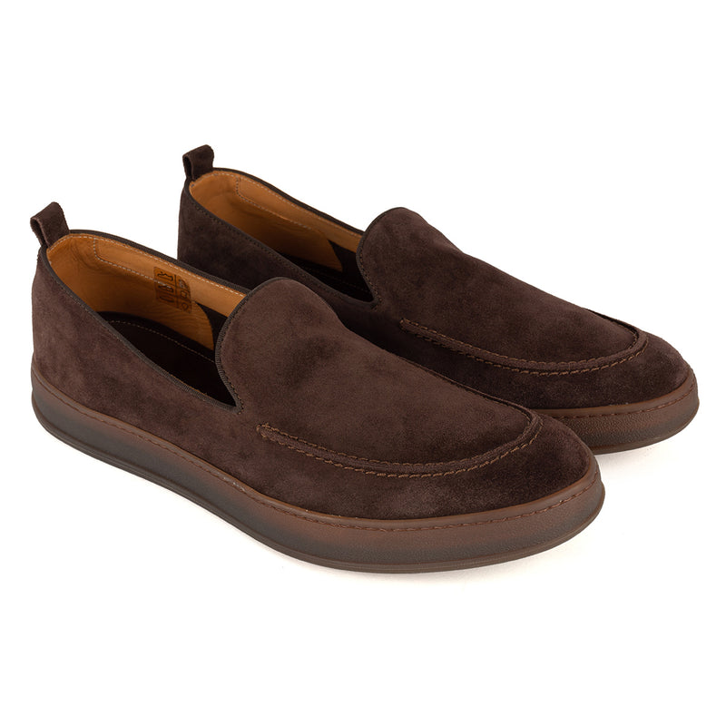 JASON 94020<br>Dark brown suede slip-ons