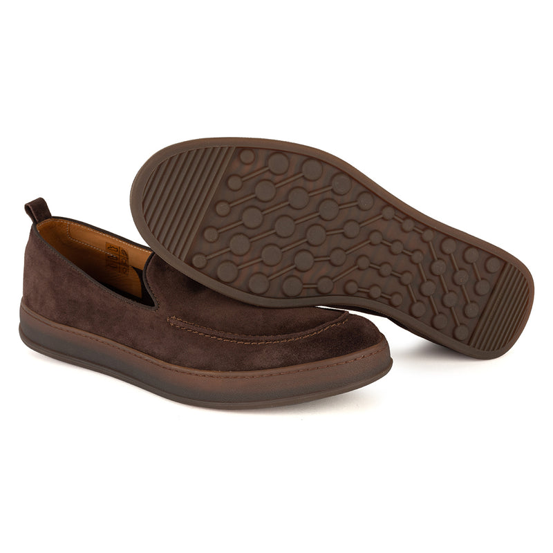JASON 94020<br>Dark brown suede slip-ons