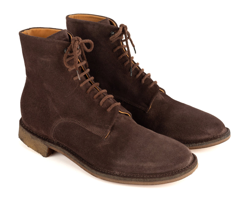 KRIS 96014<br>Brown suede lace-up boots
