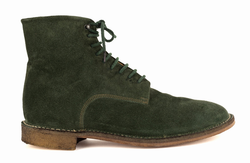 KRIS 96014<br>Green suede lace-up boots