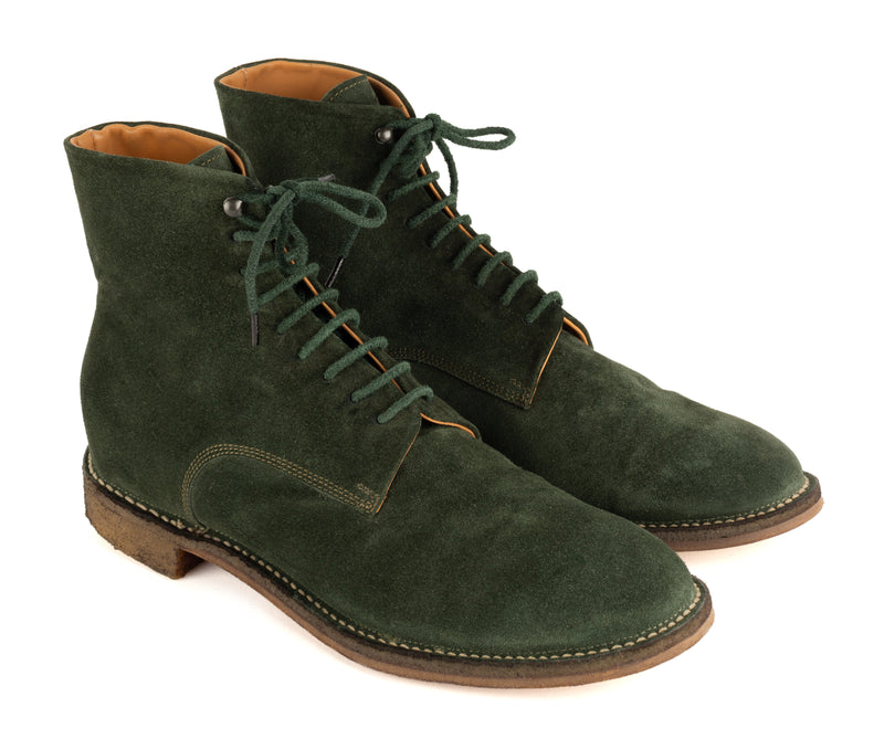 KRIS 96014<br>Green suede lace-up boots