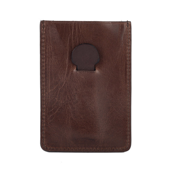 Brown Card Holder with Clip